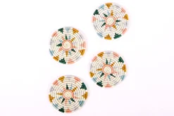 KAZI Nyota Metallic Floret Oversized Coaster Set