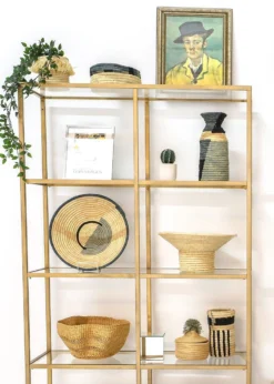 KAZI Opal Gray Color Blocked Oval Basket Home Goods