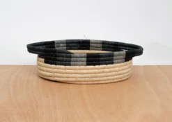 KAZI Opal Gray Color Blocked Oval Basket Home Goods