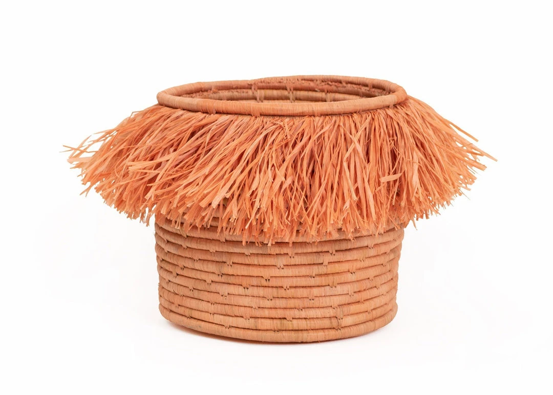 KAZI Home Goods Peach Fringed Large Catch All 3 KAZI Home Goods Peach Fringed Large Catch All