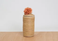 KAZI Home Goods Peach Tina Pom Pom Box
