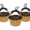 KAZI Petite Bolga Basket Ornament Set - Natural + Black