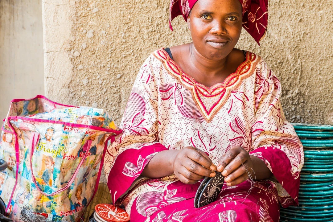 KAZI Fair Trade Pink Pom Pom Basket Ornament 7 KAZI Fair Trade Pink Pom Pom Basket Ornament