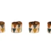 KAZI Sand + Hunter Green Napkin Ring Set 1 KAZI Sand + Hunter Green Napkin Ring Set