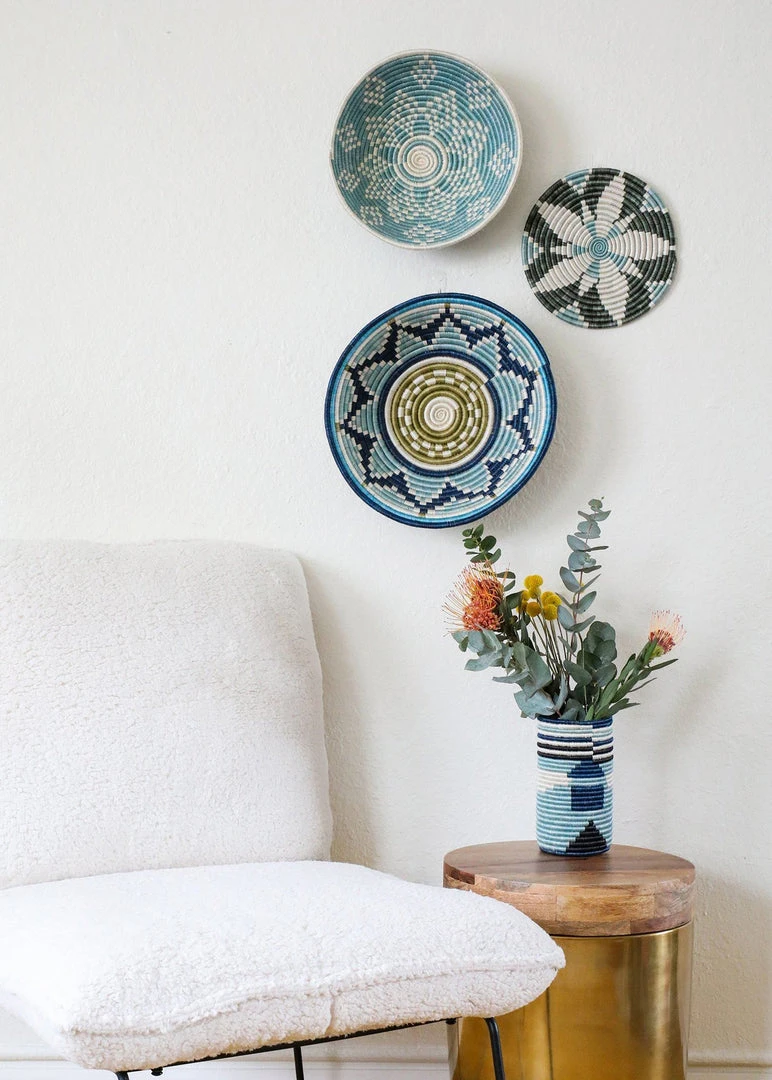 KAZI Silver Blue Abstract Vase Home Goods 4 KAZI Silver Blue Abstract Vase Home Goods