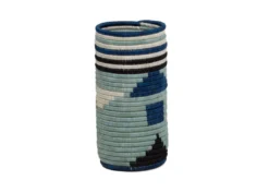 KAZI Silver Blue Abstract Vase Home Goods