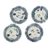 KAZI Silver Blue + Black Fringed Coasters Home Goods