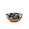 KAZI Silver Blue Mosaic Wooden Bowl Home Goods