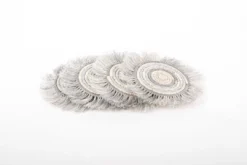 KAZI Silver Metallic Geo Fringed Oversized Coaster Set