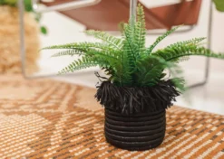 KAZI Small Black Fringed Catch All Home Goods