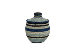 KAZI Small Silver Blue Geo Box