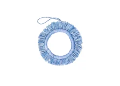 KAZI Fair Trade Soft Blue Fringed Hoop Ornament