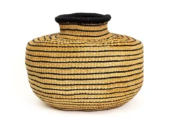 KAZI Striped Black Grass Pot