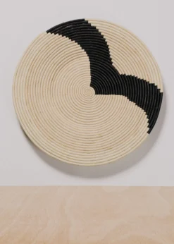 KAZI Striped Black + Natural Raffia Plate II