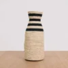 KAZI Striped Black Raffia Vase Home Goods