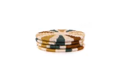 KAZI Striped Sand + Hunter Green Coasters Kitchen + Dining 10 KAZI Striped Sand + Hunter Green Coasters Kitchen + Dining