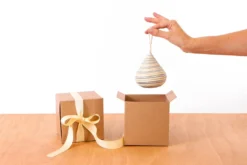 KAZI Fair Trade Striped Silver Bulb Ornament 9 KAZI Fair Trade Striped Silver Bulb Ornament