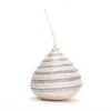 KAZI Fair Trade Striped Silver Bulb Ornament
