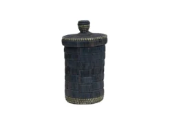 KAZI Tall Raffia Slate Box