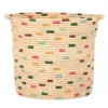 KAZI Vivid Dashed Raffia Floor Storage Basket Home Goods