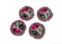 KAZI Vivid Viola Matisse Fringed Coasters Home Goods