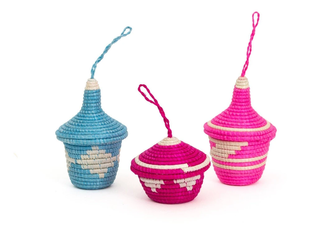 KAZI Fair Trade Vivid Viola Nya Ornament Set 3 KAZI Fair Trade Vivid Viola Nya Ornament Set