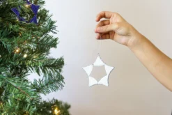 KAZI White Beaded Star Ornament