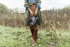 Abby Alley Handcrafted Keely Clutch - Black Cow Hair