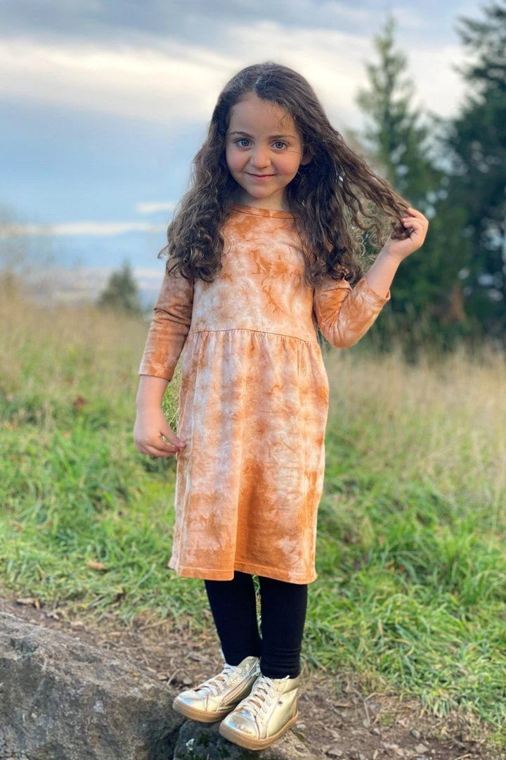 North Of West Kids' Tie Dye Long Sleeve Dress - Amber 4 North Of West Kids' Tie Dye Long Sleeve Dress - Amber