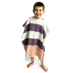 Hilana: Upcycled Cotton Home Goods Kids' Veracruz Upcycled Hooded Poncho Towel