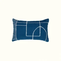 Kiliim Blue Temple Lumbar Pillow Cover