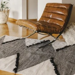 Kiliim Frilled Diamonds Wool Runner / Rug