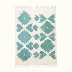 Kiliim Home Goods Teal Bustan Wool Runner / Rug