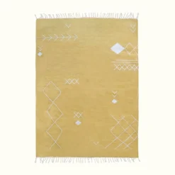 Kiliim Home Goods Yellow Scattered Stitch Wool Rug