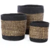 Swahili African Modern Home Goods Kitonga Sisal And Banana Fiber Storage Basket Set 2 Swahili African Modern Home Goods Kitonga Sisal And Banana Fiber Storage Basket Set