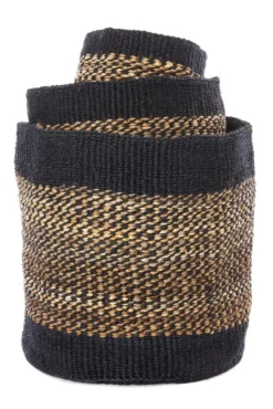 Swahili African Modern Home Goods Kitonga Sisal And Banana Fiber Storage Basket Set