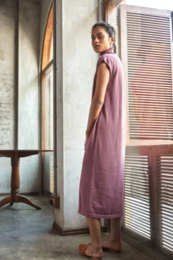 No Nasties Clothing Knit Turtleneck Midi Dress