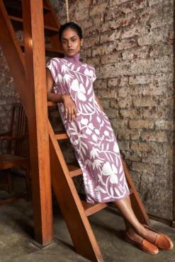 No Nasties Clothing Knit Turtleneck Midi Dress