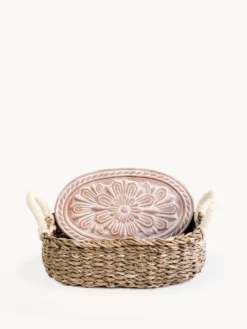 Korissa Bread Warmer + Basket - Flower