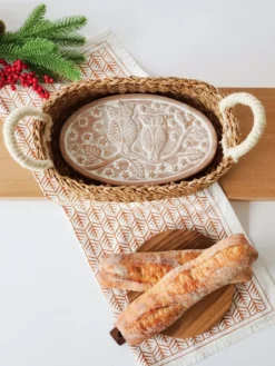 Korissa Bread Warmer + Basket - Owl Oval