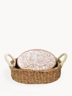 Korissa Bread Warmer + Basket - Owl Oval
