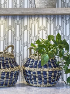 Korissa Daya Upcycled Denim Foldable Basket Set Home Goods 11 Korissa Daya Upcycled Denim Foldable Basket Set Home Goods