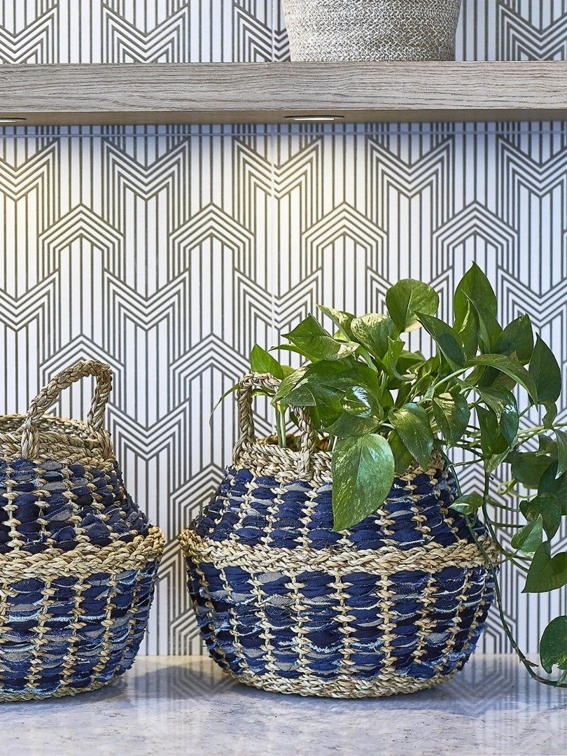 Korissa Daya Upcycled Denim Foldable Basket Set Home Goods 5 Korissa Daya Upcycled Denim Foldable Basket Set Home Goods