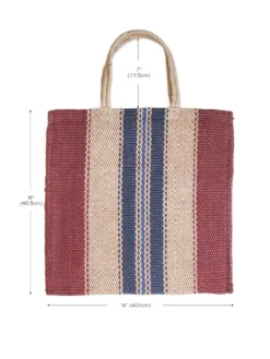 Korissa Dora Jute Tote Bag - Multi Brown