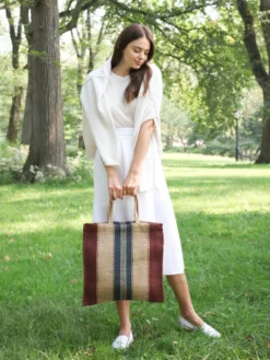 Korissa Dora Jute Tote Bag - Multi Brown