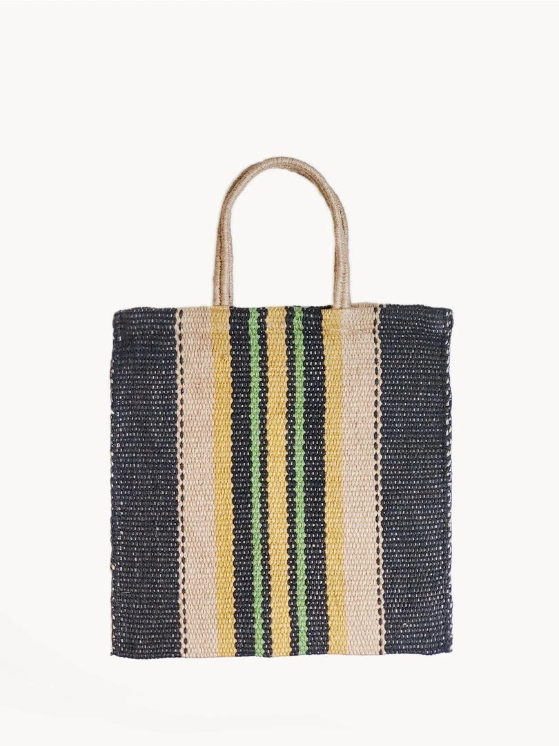 Korissa Dora Jute Tote Bag - Multi Navy Accessories 3 Korissa Dora Jute Tote Bag - Multi Navy Accessories