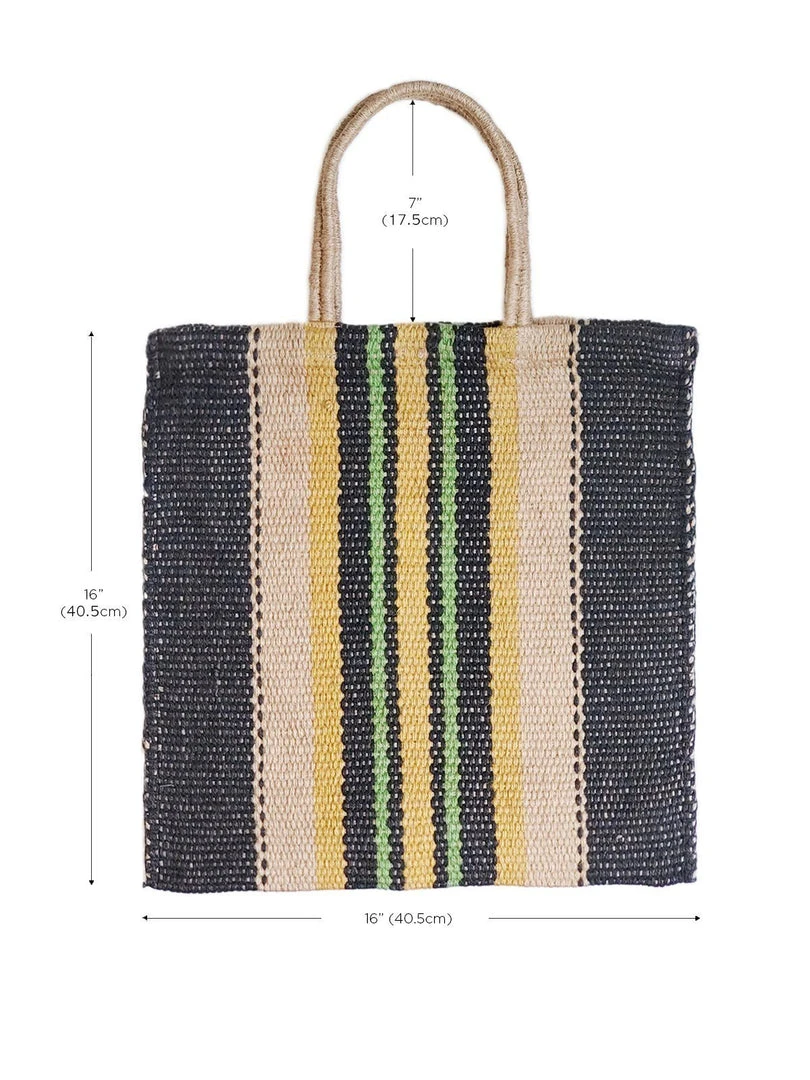 Korissa Dora Jute Tote Bag - Multi Navy Accessories 6 Korissa Dora Jute Tote Bag - Multi Navy Accessories