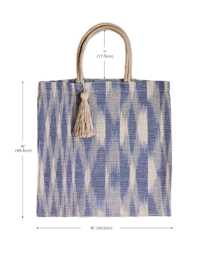 Korissa Accessories Nadi Jute Tote Bag - Blue 6 Korissa Accessories Nadi Jute Tote Bag - Blue