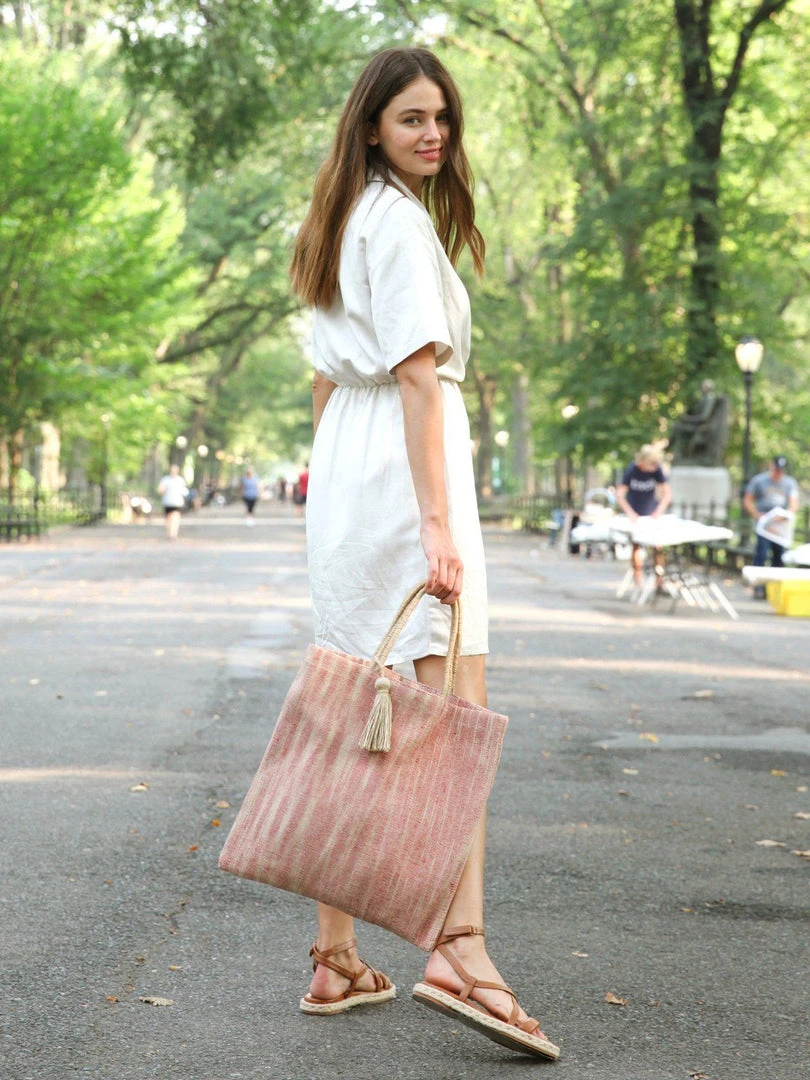 Korissa Accessories Nadi Jute Tote Bag - Red 5 Korissa Accessories Nadi Jute Tote Bag - Red