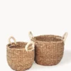 Korissa Savar Basket With White Handles Set 1 Korissa Savar Basket With White Handles Set